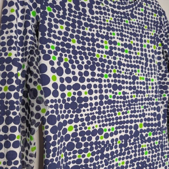 IBKUL Navy Green Polka Dot Ruffle Sleeve Cuff SPF 50 Athletic Shift Dress Small - Picture 4 of 7